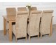 image 4 of Oslo 180 x 90 cm Large Oak Dining Table and 6 Montana Fabric Chairs | Brown | Beige