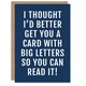 image 1 of Card With Big Letters So You Can Read It For Him Funny Birthday Card