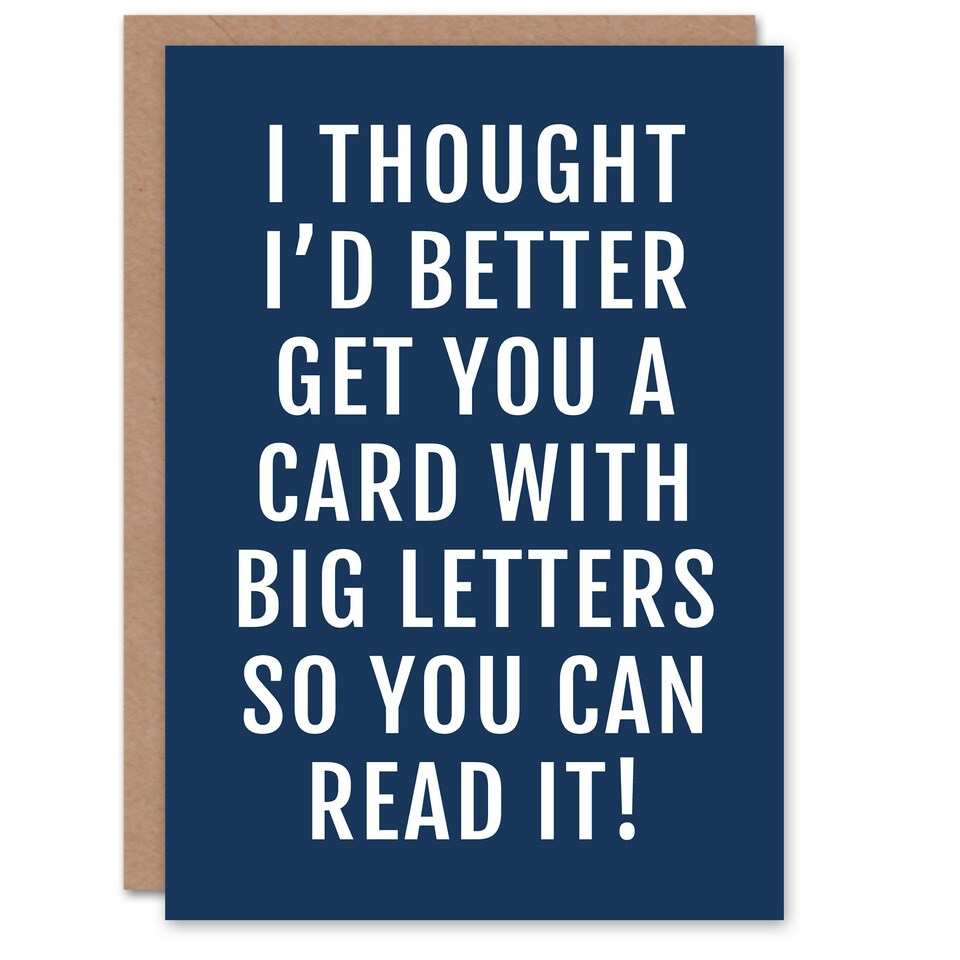 image 1 of Card With Big Letters So You Can Read It For Him Funny Birthday Card