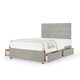 image 1 of Memory Maestro Memory Foam Seal Grey Naples Velvet 4 Drawer Divan Set And Milan Headboard Double