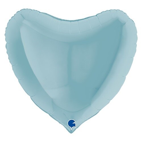 Pastel Blue Heart Shape Foil Helium Giant Balloon 91cm / 36 in