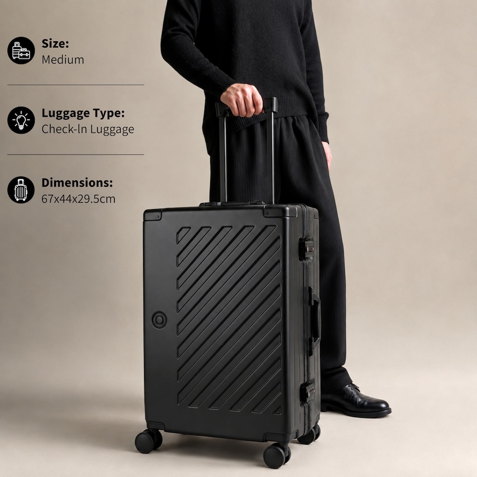image 1 of Zipperless Polycarbonate Suitcase, Hard Shell, TSA Lock, 4 Wheels