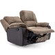 image 4 of Postana 2 Seater Manual High Back Jumbo Cord Fabric Recliner Sofa (Brown)