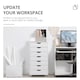 image 3 of Vinsetto Vertical Filing Cabinet, 7-drawer File Cabinet, Mobile Office Cabinet on Wheels for Study, Home Office, White