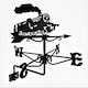 image 2 of Mini Steam Train Weathervane - Blackwind vane - Steel - L38 x W38 x H56 cm - Black