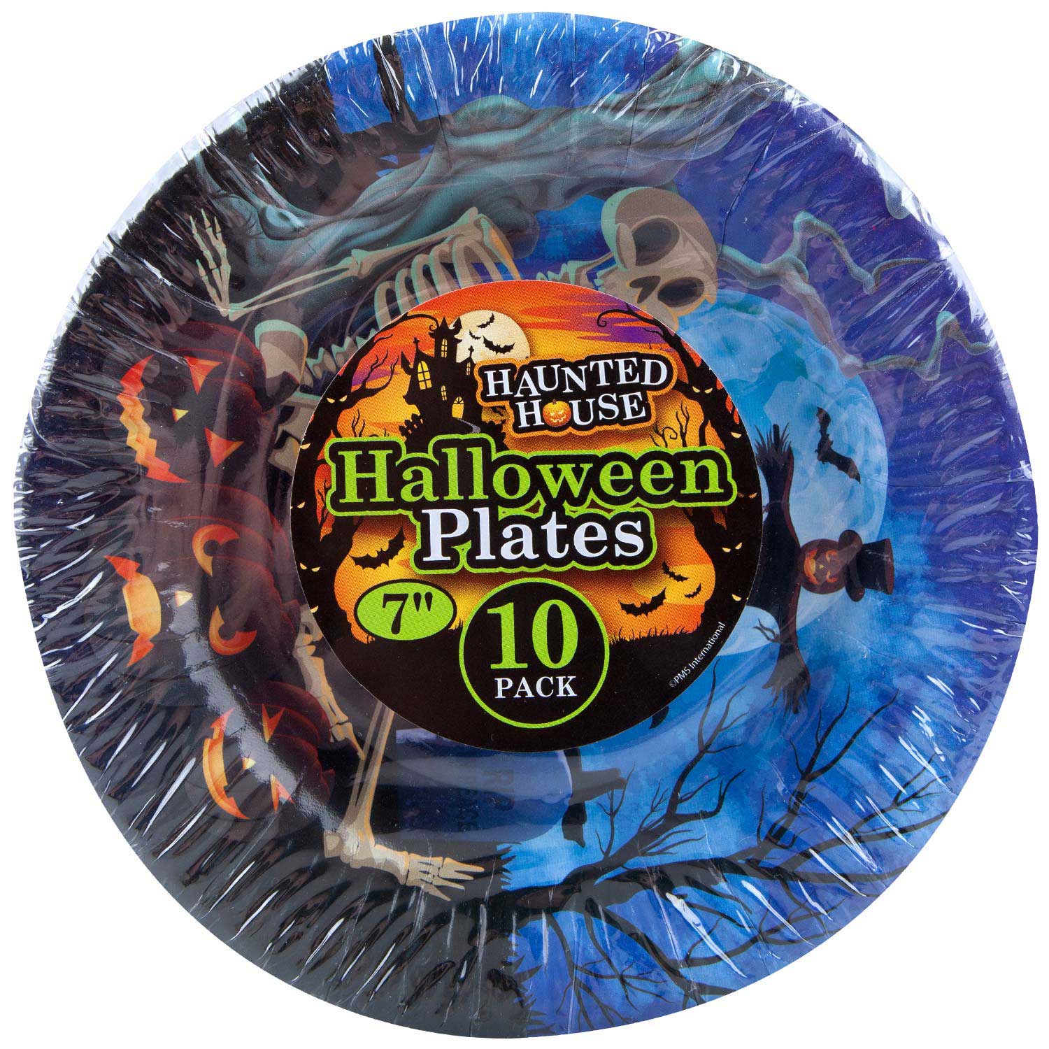 VFM e-Store Haunted House Halloween Paper Plates - Graveyard 7â Pack of 10