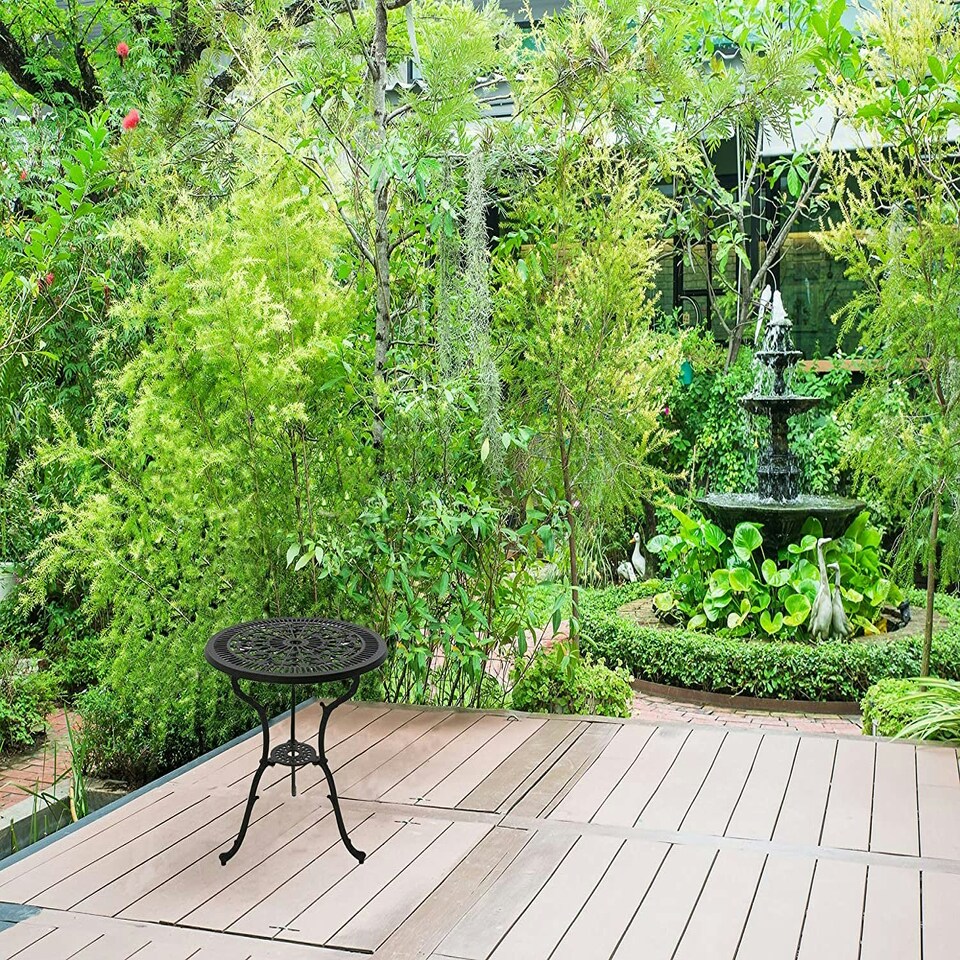 image 1 of Centurion Supports TABREEZ Garden and Patio Black Cast Aluminium Bistro Table Black