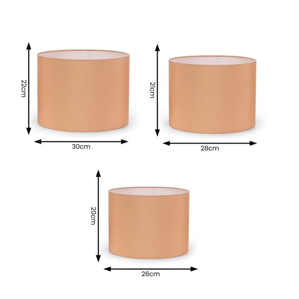 image 1 of ValueLights Torbery Set of 3 Sand Nesting Ceiling Light Shades | Yellow