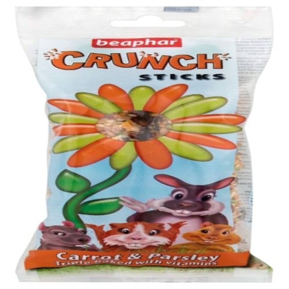 Beaphar Small Animal Crunch Sticks Carrot and Parsley 2pk (Pack of 6)