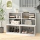 image 3 of COSTWAY Entryway Shoe Cabinet 2-in-1 Storage Shoe Bench White