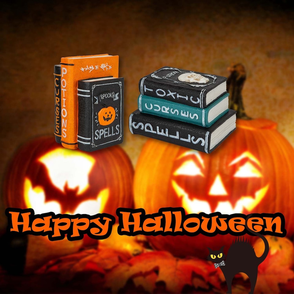 image 1 of PMS Halloween Book Stack 2-Pack - Multicoloured Pumpkin & Skull