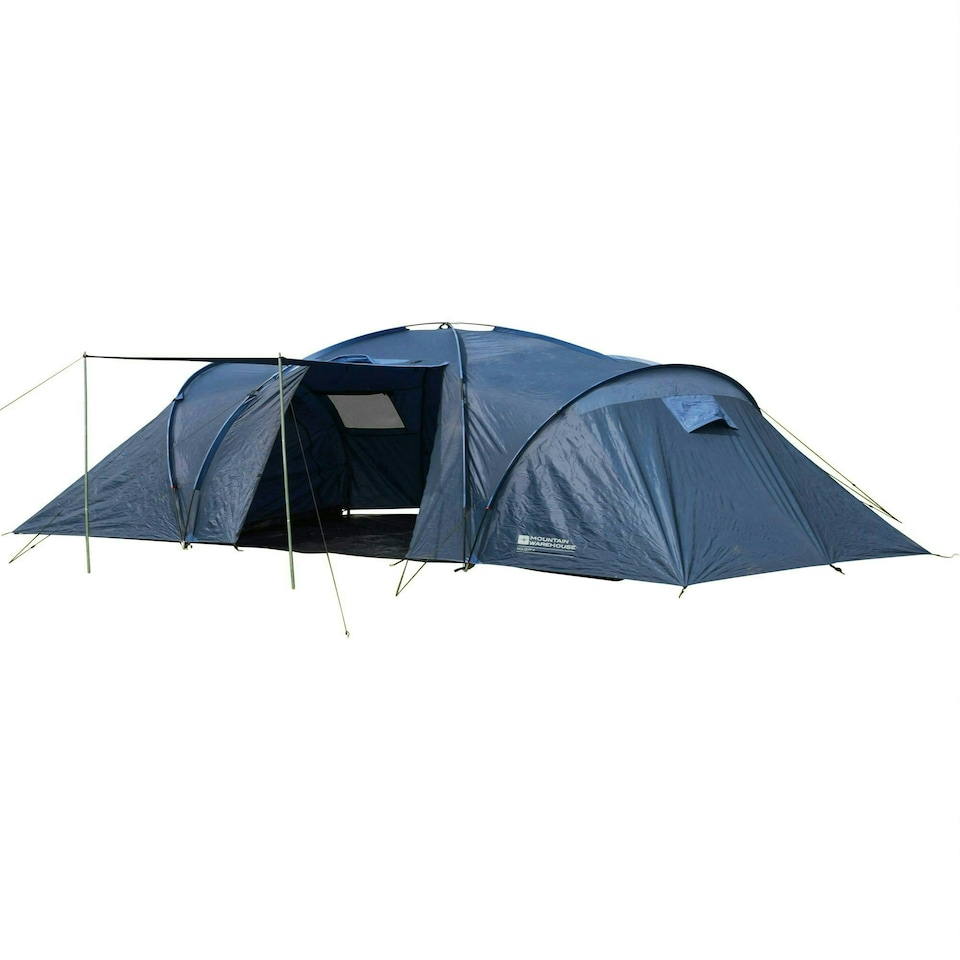 image 1 of Mountain Warehouse Camping Tent Dome Style with Large Ventilation - 6 Person Blue | Bright Blue | One Size