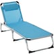 image 1 of Outsunny Folding Outdoor Reclining Sun Lounger Chair Aluminium Frame Blue