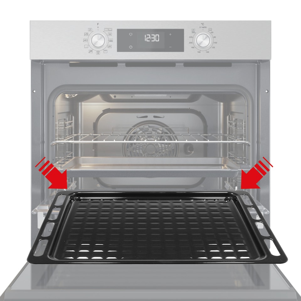 image 1 of SPARES2GO Oven Roasting Pan Crisper Tray UNIVERSAL Full Width Bottom Base 476mm x 374mm