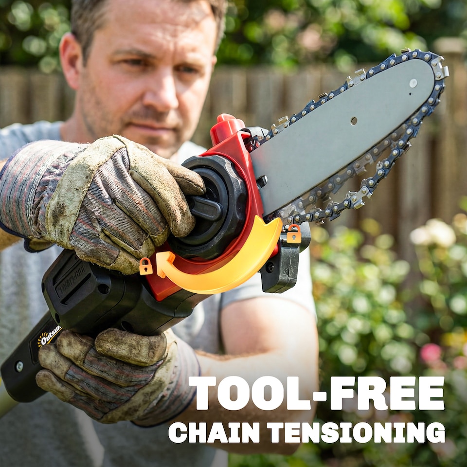 image 1 of Outsunny Cordless Pole Chainsaw, 1.94m/2.56m Electric Chainsaw | Black | Black | 194-256L x 13W x 19H cm