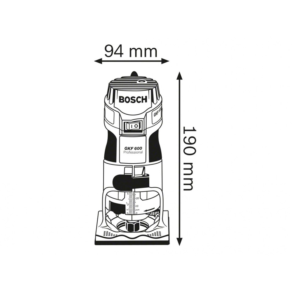image 1 of Bosch Gkf 600 Professional Palm Router 600w 240v (UK Plug) | Multi | Multi Colour | 1