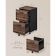 image 2 of Mobile Filing Cabinet with Printer Stand and 2 Drawers, Office Storage Unit, Natural Walnut and Ink Black