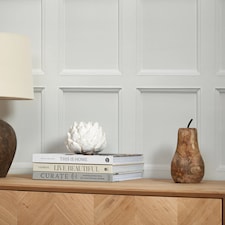 Classic Wood Panel Wallpaper in Dove White | White | Dove White