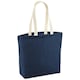 image 1 of Westford Mill Unlaminated Jute Shopper Bag - Navy/Natural - One Size Blue