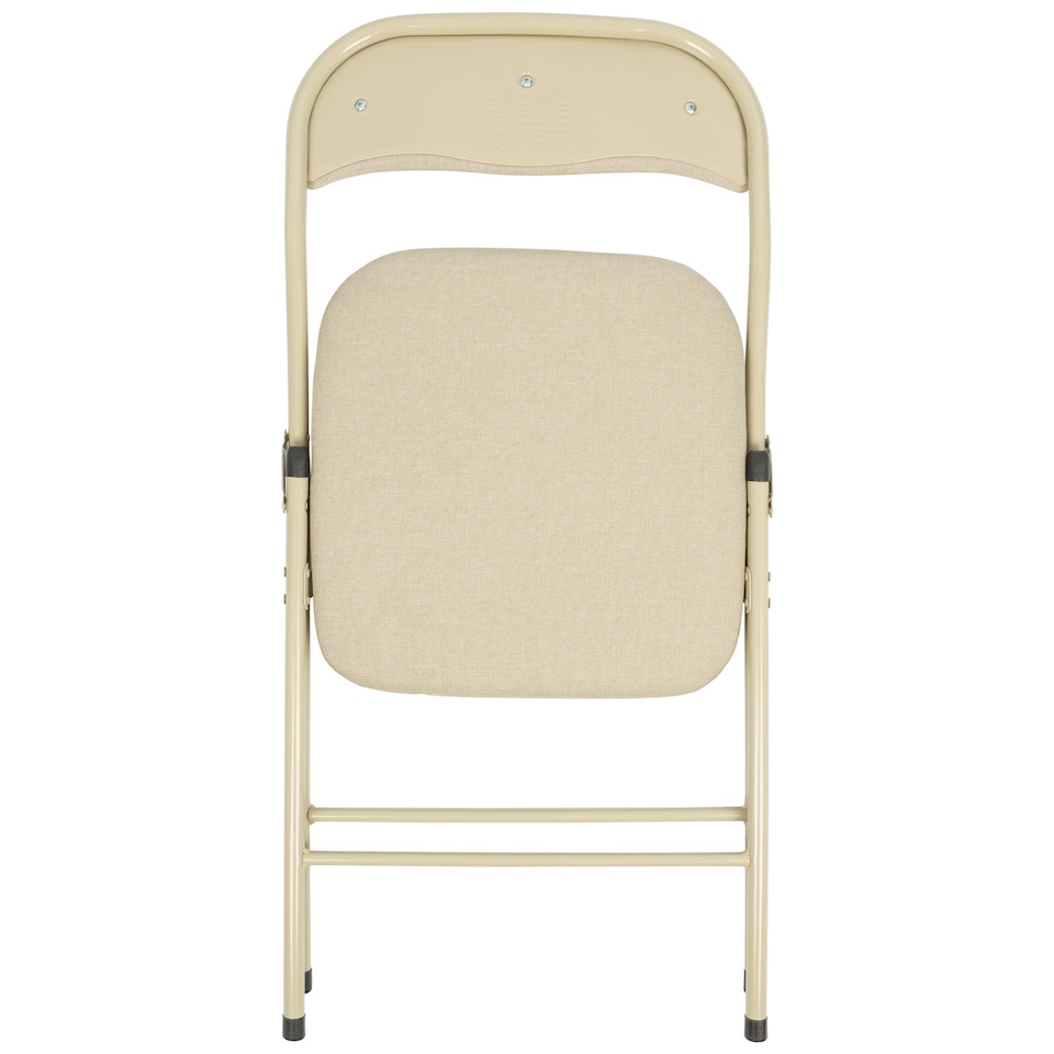 image 1 of Harbour Housewares Fabric Padded Metal Folding Chairs - Beige - Pack of 6 | Cream | Beige