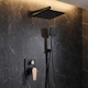 image 2 of Black/Rose Gold Brass Wall Concealed Shower Mixer Set Rainfall Handshower