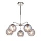 image 1 of Dimple Multi Arm Glass Pendant Ceiling Lamp, Chrome Plate, Smoked Mirror Glass