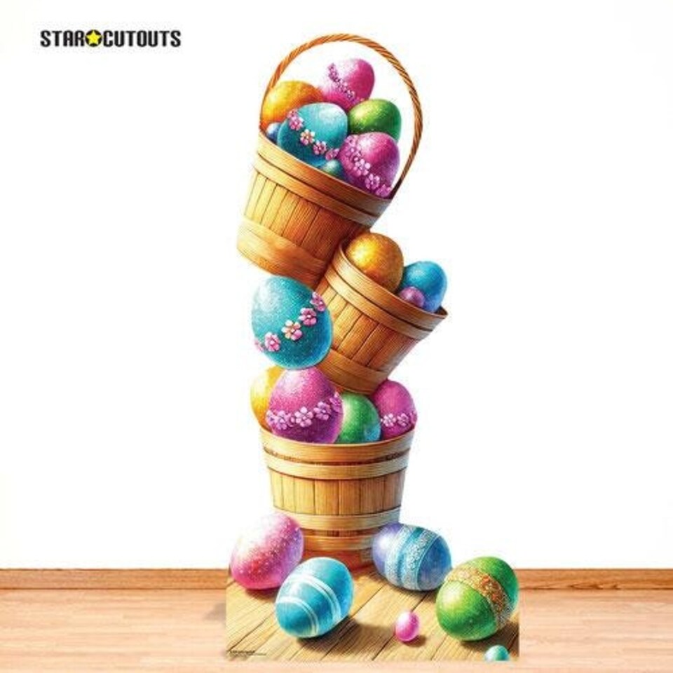 image 1 of Easter Egg Stack Lifesize Cardboard Cutout 192cm