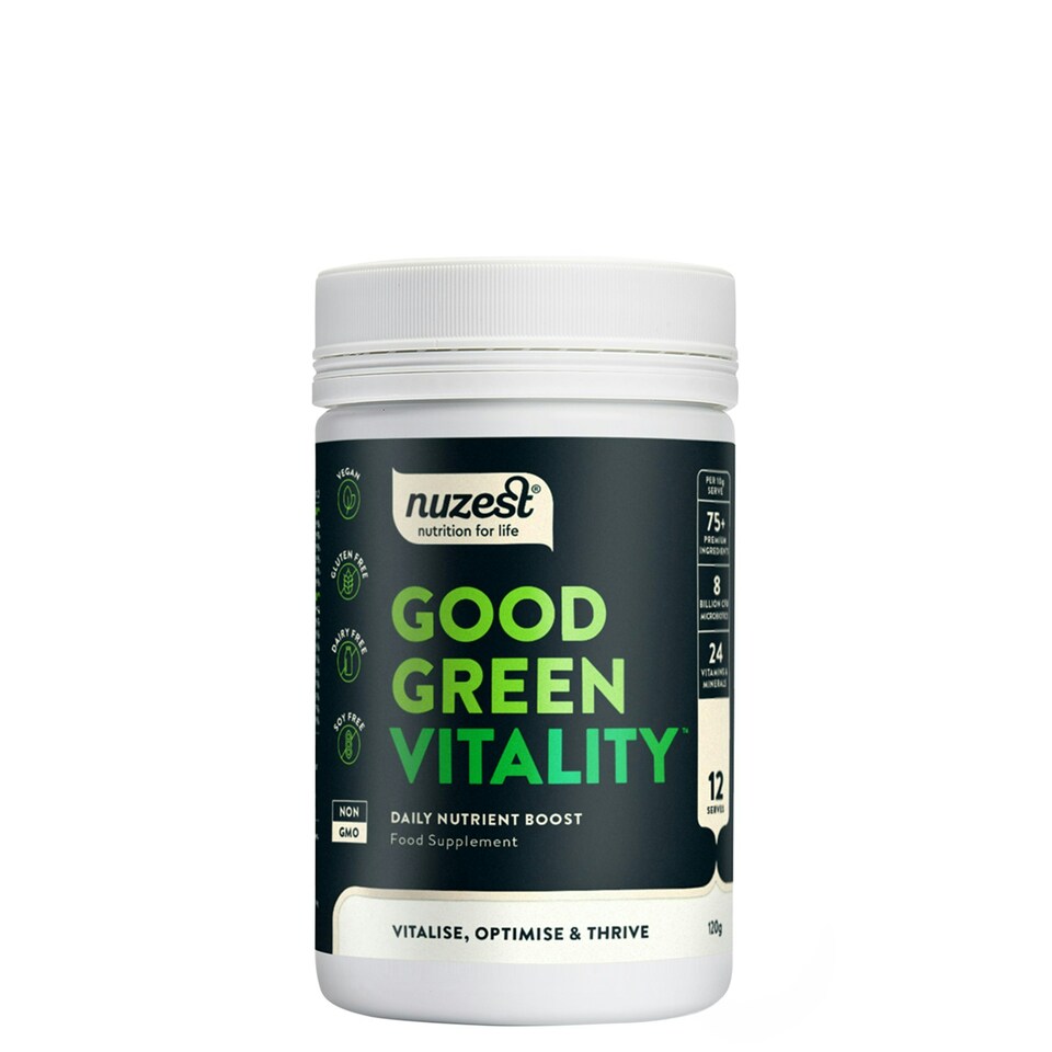 image 1 of Good Green Vitality – Vitamins, Minerals & Superfoods – Vegan Multivitamin Greens Powder - Gluten Free - Dairy Free - 120g - 10 Servings