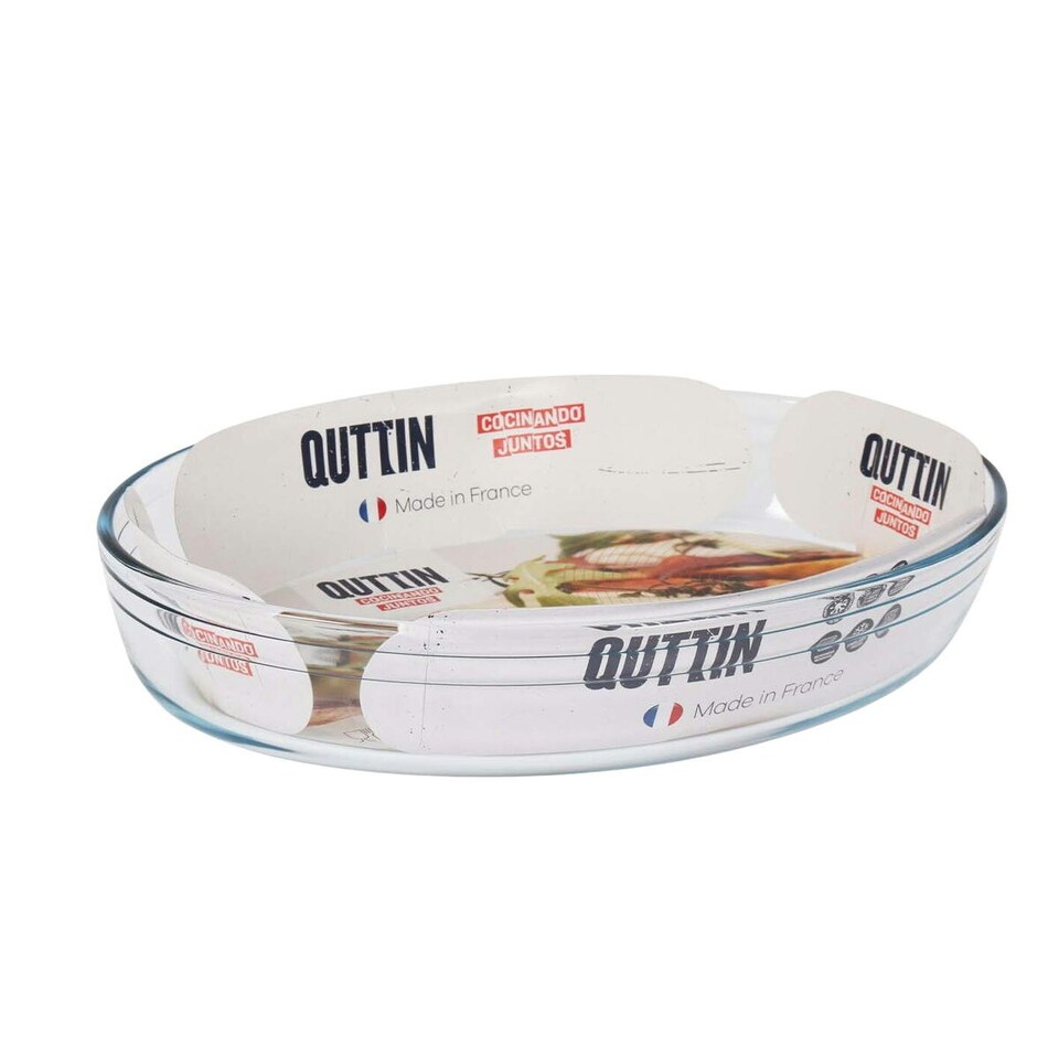 image 1 of Oven Dish Quttin   Transparent Glass Oval 3,4 L 35,1 x 24,1 x 6,5 cm (6 Units) N/A