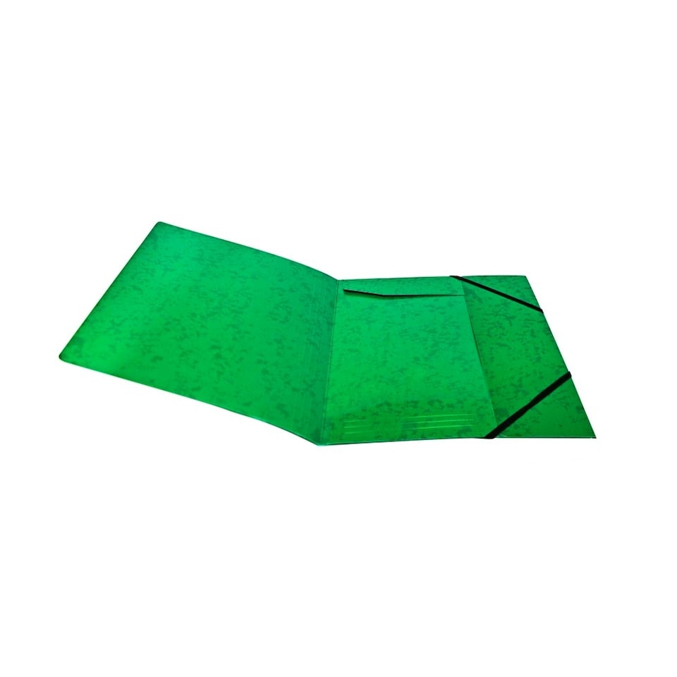 image 1 of A4 Green Card 3 Flap Folder With Elastic Closure