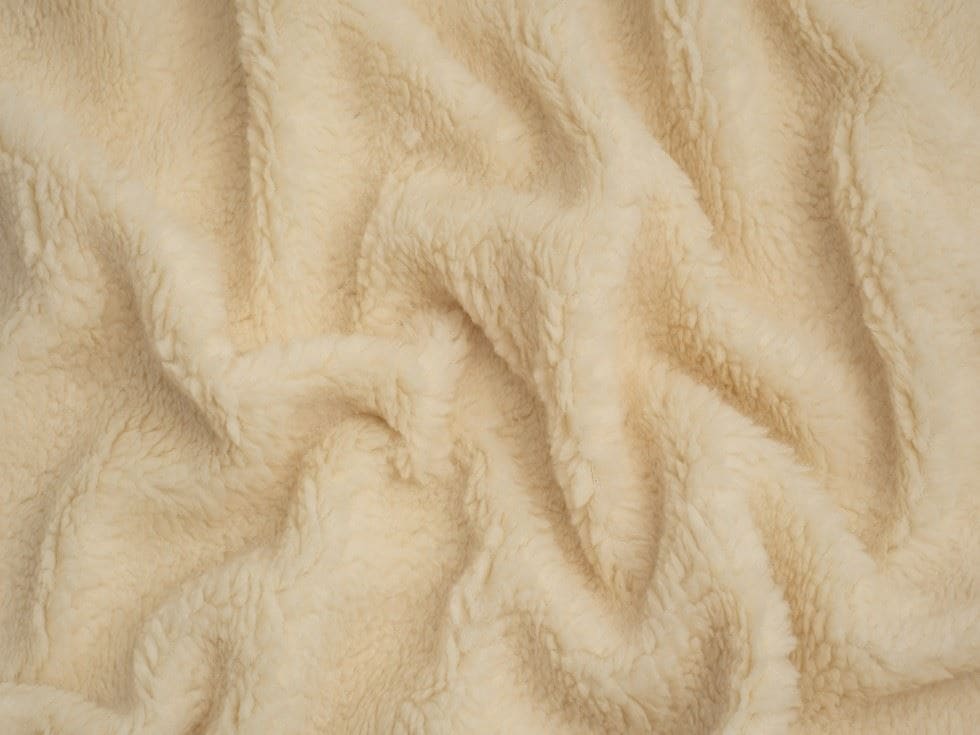 Minerva Core Range Cream Heavy Lambskin Sherpa Fleece Fur Fabric for Dressmaking, Toy Making, 155cm / 61" Wide - per metre