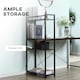 image 4 of HOMCOM Computer Desk Laptop Table w/4-tier Bookshelf  Metal Frame Brown, Black