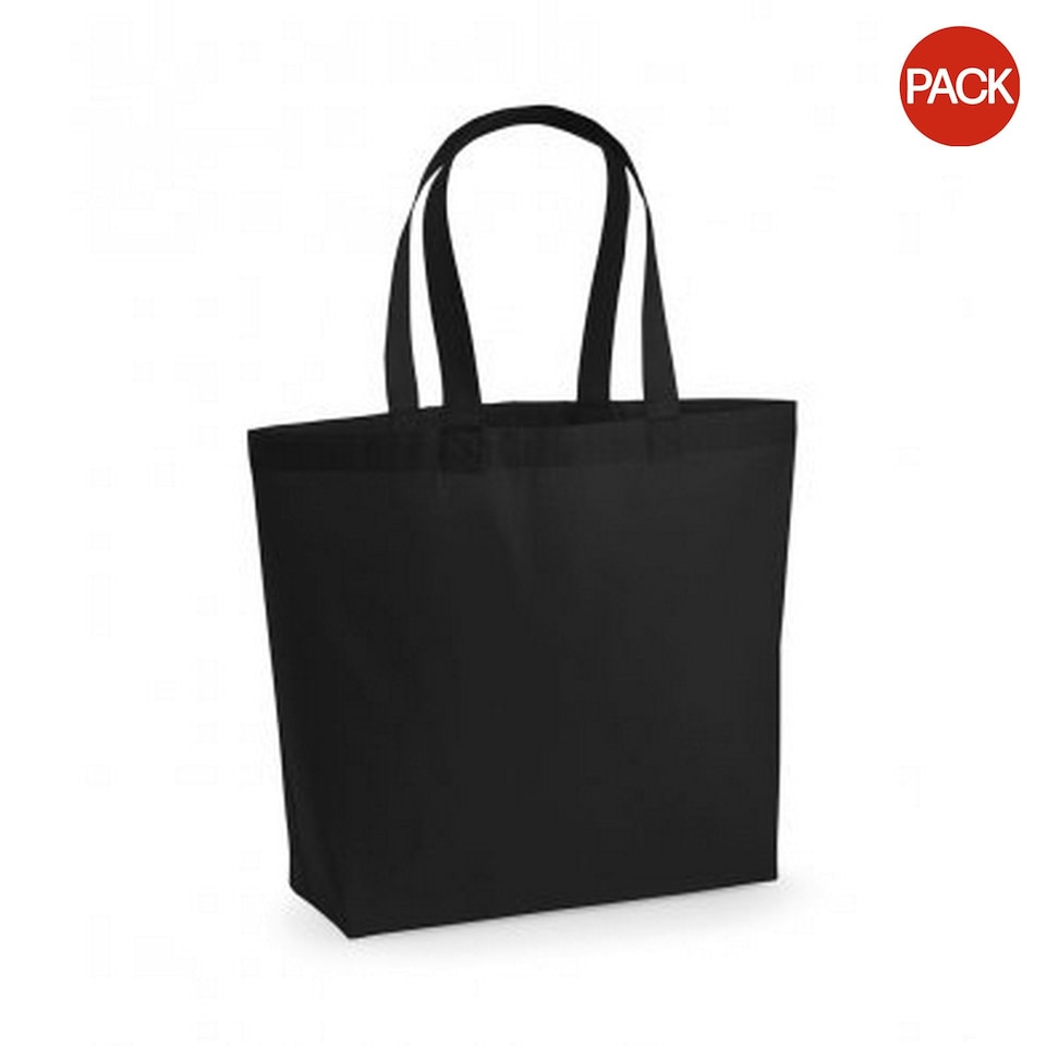 image 1 of Westford Mill Premium Cotton Maxi Tote Bag (Pack of 2) - Black - One Size | Black