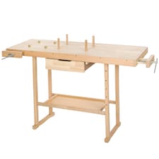 Woodworking Bench - with 2 vices, spacious drawer, shelf