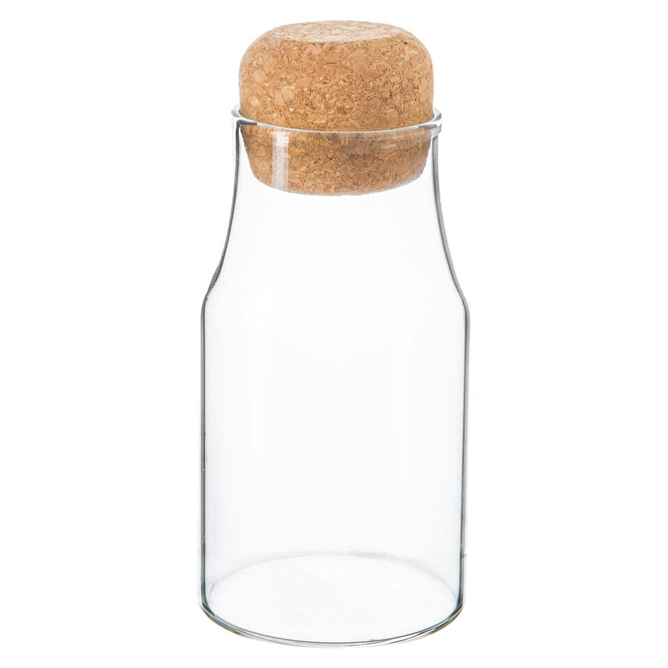 image 1 of Argon Tableware Glass Storage Bottle with Cork Lid - 180ml