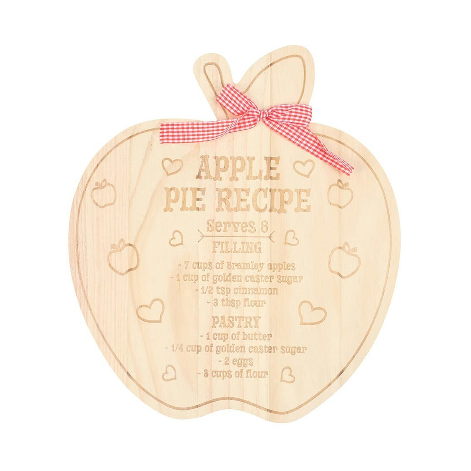 Something Different Apple Pie Recipe Serving Board - Light Wood/Tan - One Size