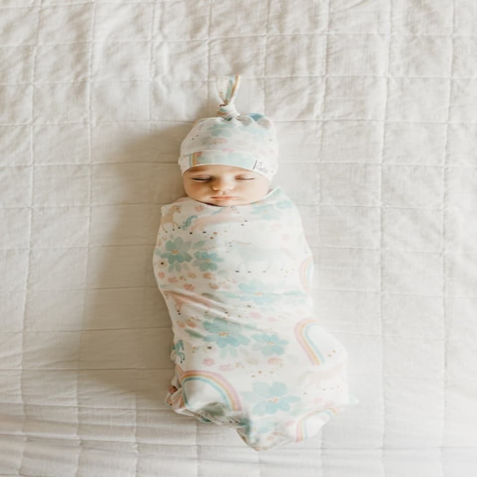 image 1 of Copper Pearl Knitted Swaddle Blanket Whimsy