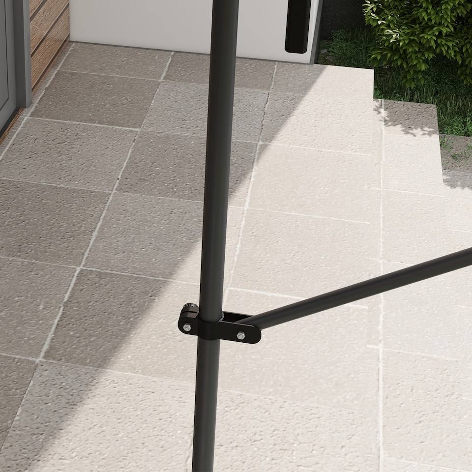 image 1 of Outsunny 2.5 x 1.2m Freestanding Retractable Awning, Non-Screw Garden Awning | Grey | 1