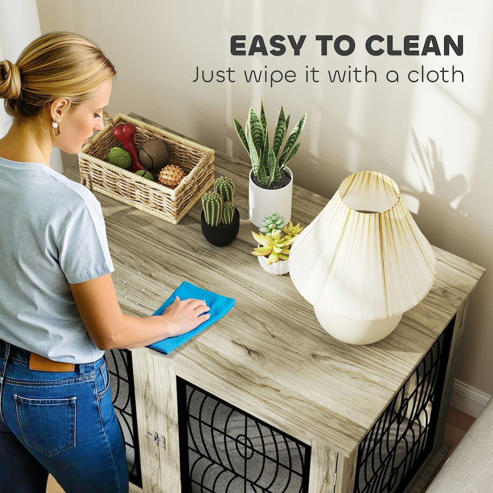 image 1 of PawHut Dog Crate Furniture, End Table for Extra Large Dogs w/ Cushion