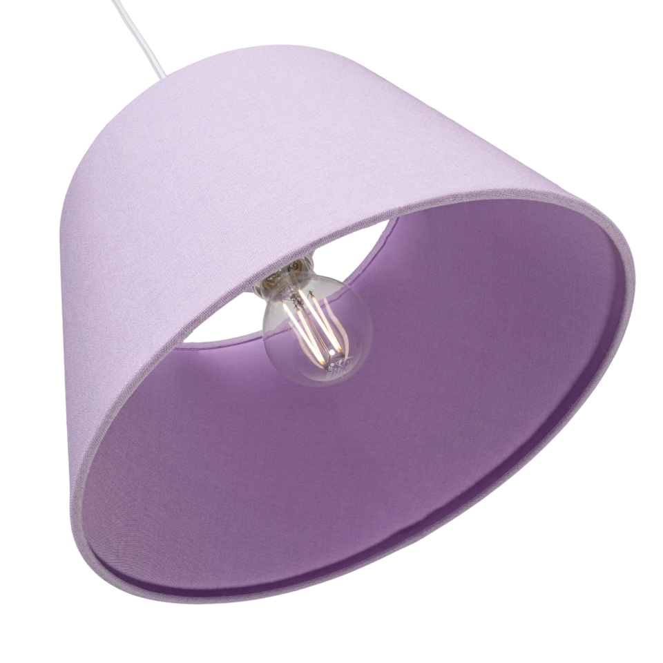 image 1 of Traditional 30cm Soft Lilac Linen Fabric Drum Table/Pendant Shade 60w Maximum | Purple | 12"