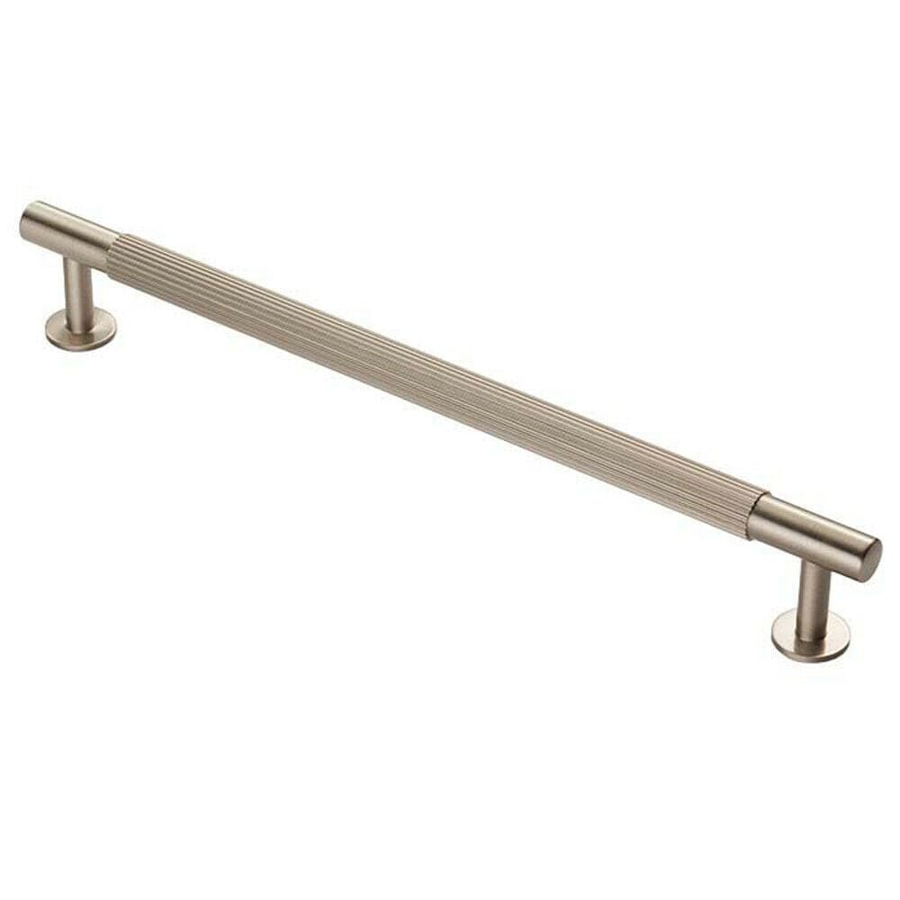 Loops Lined Bar Door Pull Handle - 274mm x 13mm - 224mm Centres - Satin Nickel in Metallics