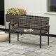 image 7 of Outsunny Rattan Garden Bench Loveseat with Quick-Drying Padding, Mixed Grey Brown | Mixed Brown
