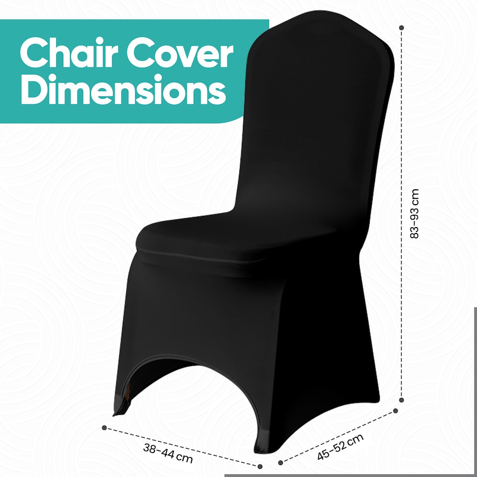 image 1 of 220GSM Black Spandex Chair Cover Stretch Fabric, Premium Quality Slipcovers