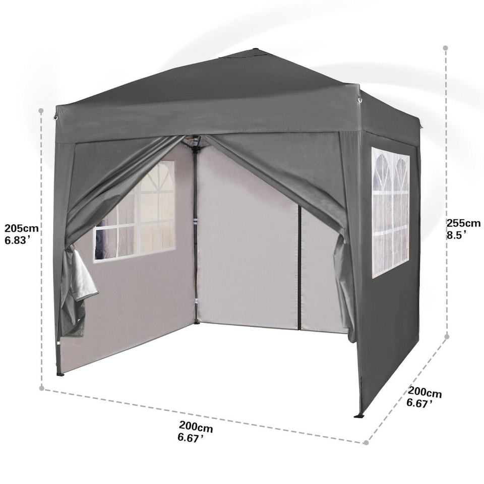 image 1 of MCC Direct 2X2 Pop up Grey Gazebo with Sides | Grey | Grey