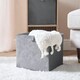 image 3 of OHS 2 Pack Folding Storage Cubes Soft Matte Velvet Collapsible Home Modern Storage Organiser Space Saving Square Ottoman Boxes Grey | Charcoal Grey