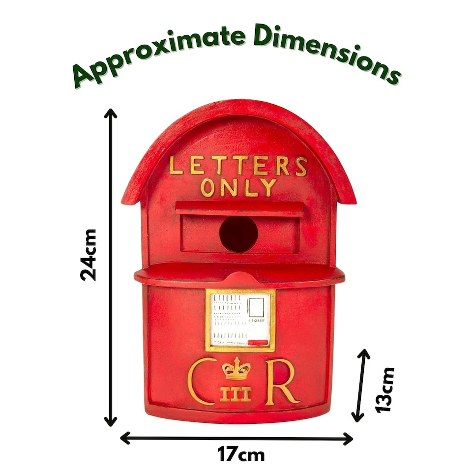 image 1 of Marco Paul Red Post Box Bird House Weatherproof Nesting Boxes Red