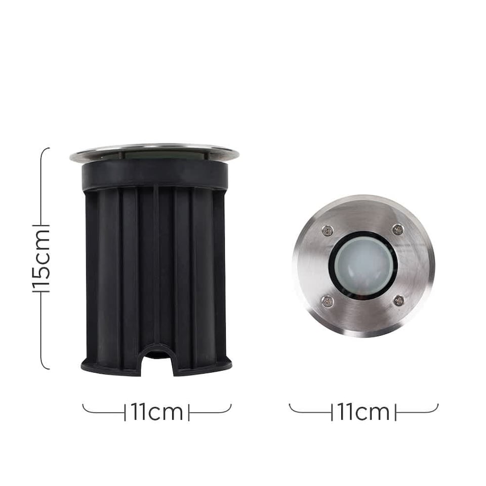 image 1 of ValueLights Sussex Pair Bushed Chrome IP54 Rated Outdoor Garden Walk Over Lights