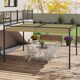image 1 of Outsunny 3 x 2m Metal Outdoor Pergola with Retractable Roof, Outdoor Gazebo Canopy Shelter with Drainage Holes for Garden, Patio, Lawn, Khaki