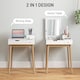 image 3 of HOMCOM Dressing Table with Flip-up Mirror, Makeup Desk with 2 Drawers and Pine Wood Legs, Vanity Table Writing Desk for Bedroom Living Room, White
