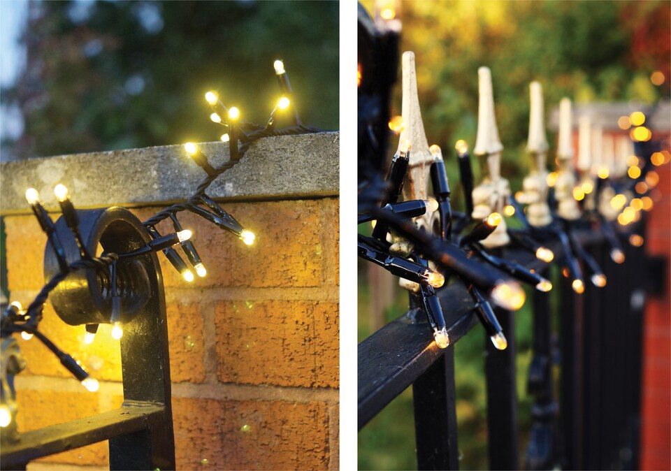 image 1 of Cluster Lights Black Rubber IP65 Warm White 15M